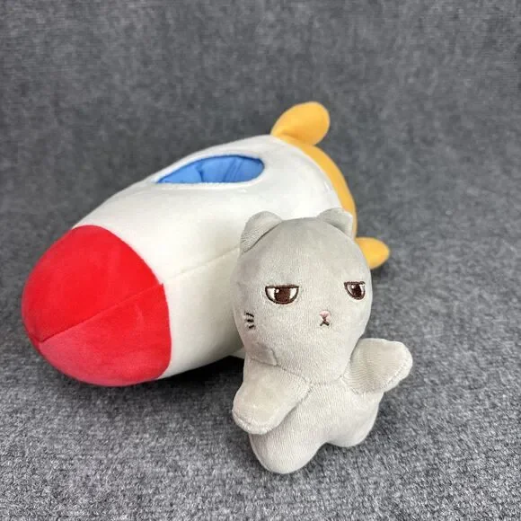 MINISO Life Space Series Rocket Plush Toy With Kitten - 11" Red Yellow Blue - Picture 7 of 7